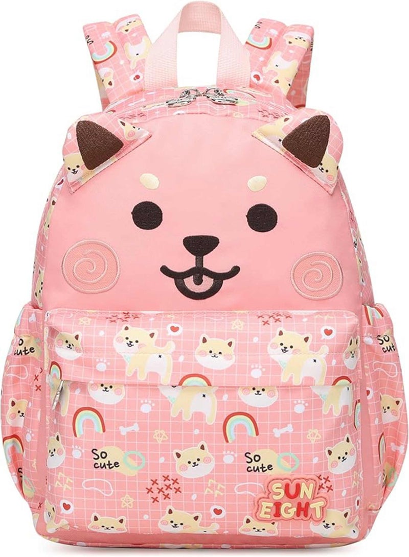 SUN EIGHT Preschool Toddler Kids Backpack Small 3D Cartoon Dinosaur Lunch Daycare School Bookbag Animal Travel Bags  For 2-5 Years old, SE90074, Pink - Image 3